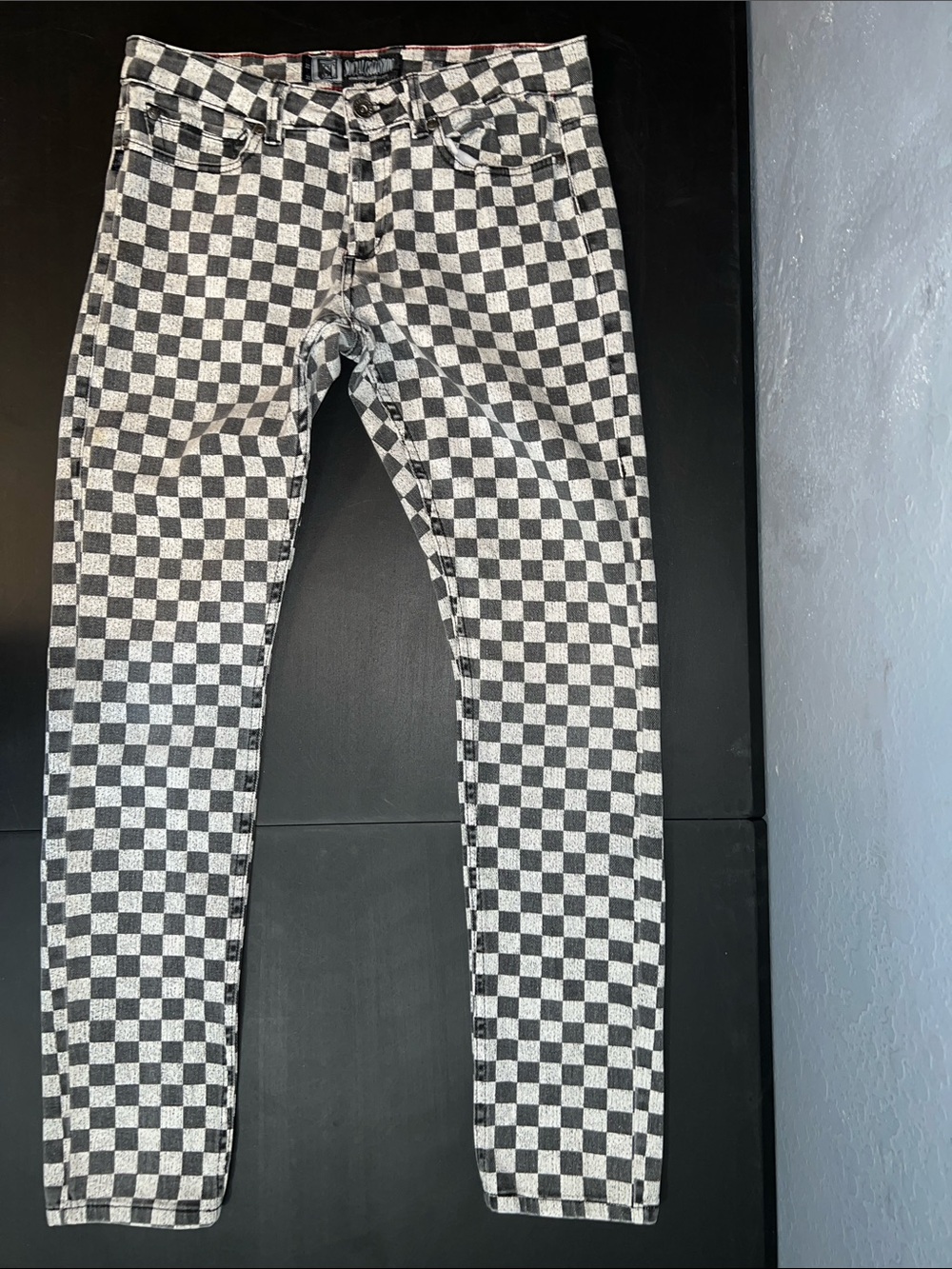 Black & White Checkerboard Skinny Jeans